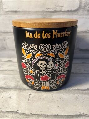 Spectrum Designz Black Ceramic Canister dia de los muertas